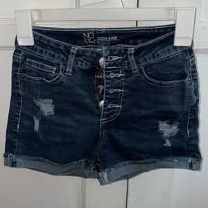 No Boundaries High Rise Jean Shorts ( 4 Buttons )